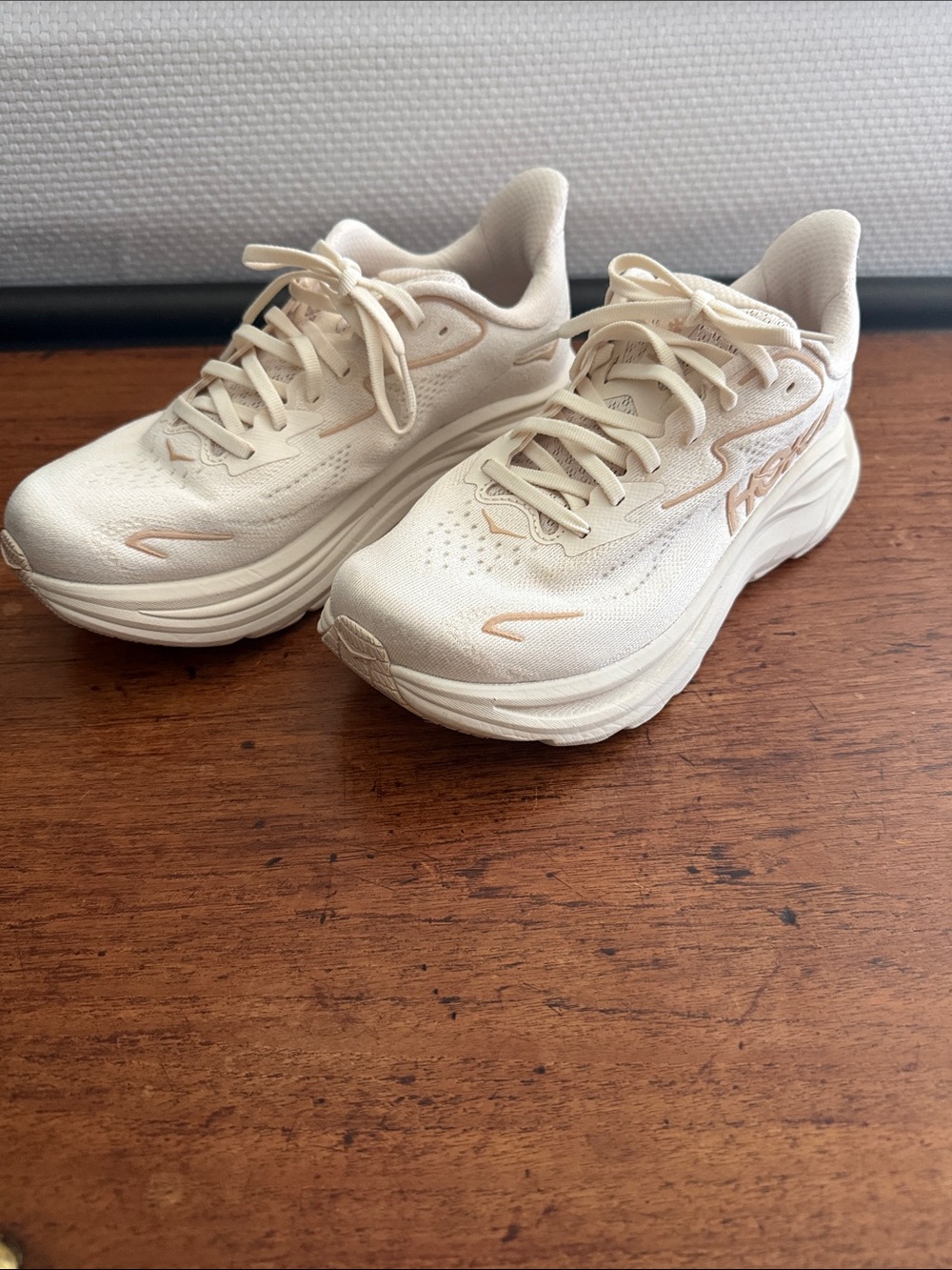 Hoka Women's Cream Athletic Running Sneakers